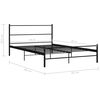 vidaXL Bed Frame with Headboard without Mattress Black 160x200 cm Metal