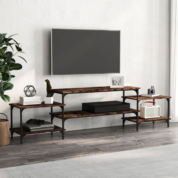 vidaXL TV Cabinet Smoked Oak 197x35x52 cm Engineered Wood