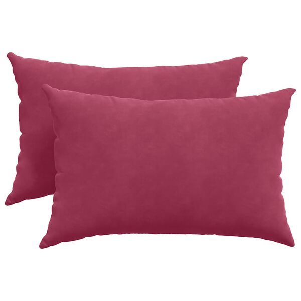 vidaXL Sofa Pillows 2 pcs Wine Red 60 x 40 cm Corduroy Fabric