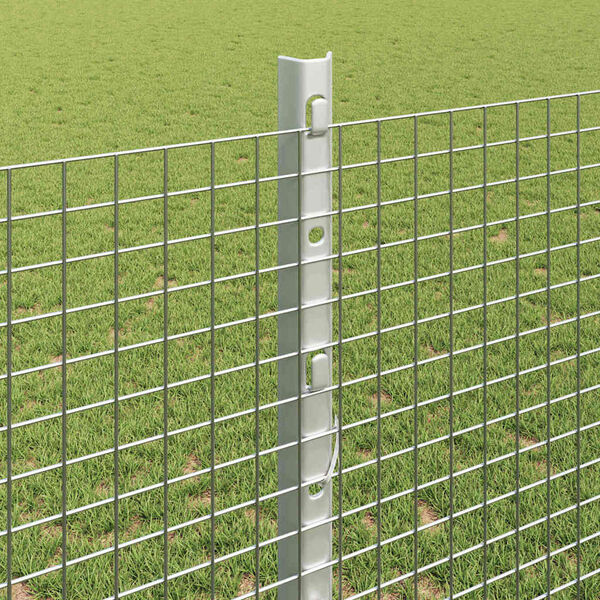 vidaXL Fence with Post Silver 1.2 x 25 m Steel