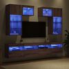vidaXL TV Wall Units 6 pcs Old Wood 100 x 30 x 40 cm Engineered Wood