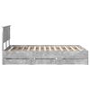 vidaXL Bed Frame with Drawer Concrete Grey 135 x 190 cm Engineer Wood