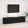 vidaXL TV Cabinet with LED Black Oak 165 x 34 x 40 cm Engineered Wood