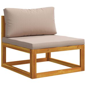 vidaXL Sectional Middle Sofa with Cushions Solid Acacia Wood Natural