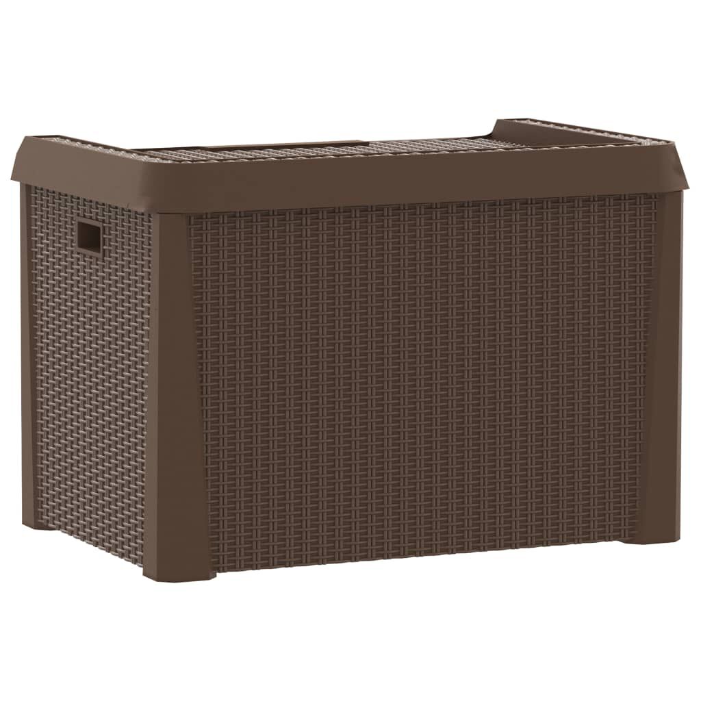Brown plastic storage boxes discount