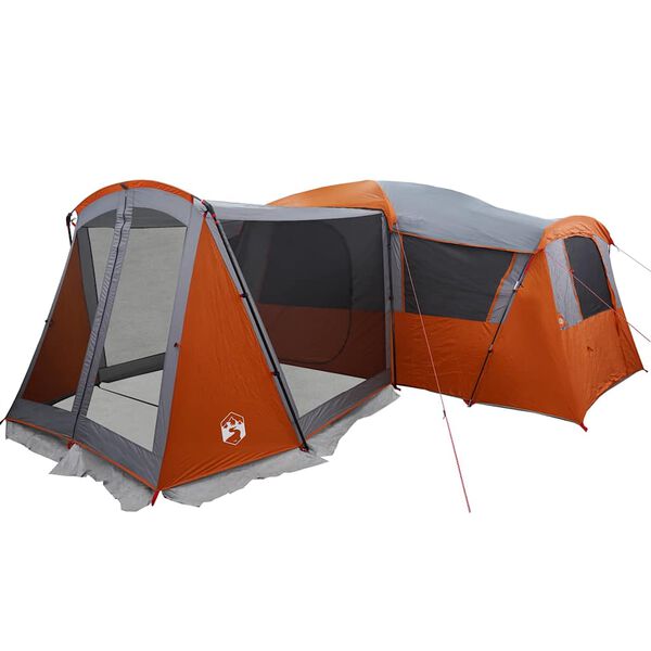 vidaXL Family Tent with Roof Grey and Orange 745 x 700 x 217 cm