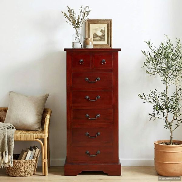 vidaXL Chest of Drawers Brown 45 x 35 x 100.5 cm Solid Mahogany Wood