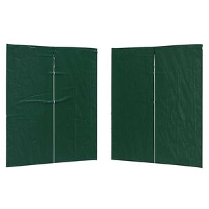 vidaXL Party Tent Sidewall 2 pcs 200 x 195 cm Green PE and Steel