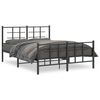 vidaXL Metal Bed Frame without Mattress with Footboard Black 135x190cm