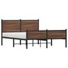 vidaXL Metal Bed Frame without Mattress Brown Oak 137x190 cm