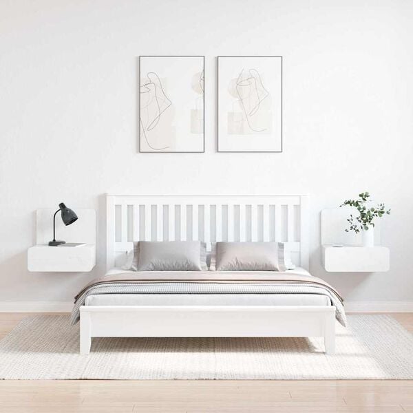 vidaXL Bedside Table 2 pcs White 44 x 32.5 x 40 cm Solid pine wood