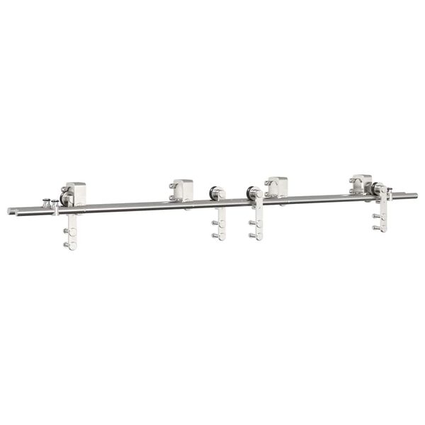 vidaXL Sliding Door Hardware Kit 183 cm Stainless Steel Silver