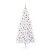vidaXL Artificial Christmas Tree with Stand White 210 cm PVC and Steel
