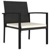 vidaXL 3 Piece Outdoor Dining Set Poly Rattan Black