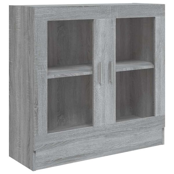 vidaXL Vitrine Cabinet Grey Sonoma 82.5x30.5x80 cm Engineered Wood