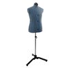 vidaXL Adjustable Dress Form Male Manual Blue 37.5-45.5 inch Fabric