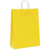 vidaXL Paper Bags 250 pcs with Handles Yellow 32x12x42 cm