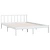 vidaXL Bed Frame without Mattress White Solid Wood Small Double