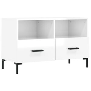 vidaXL TV Cabinet High Gloss White 80x36x50 cm Engineered Wood