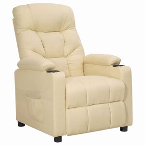 vidaXL Recliner Chair Cream Fabric