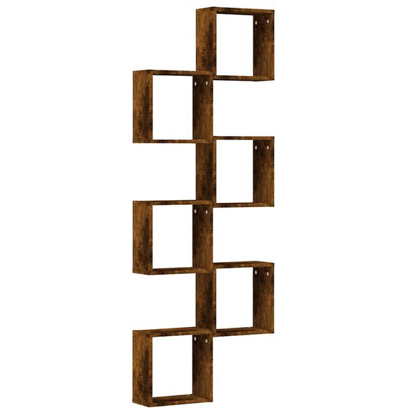 vidaXL Wall Cube Shelves 6 pcs Smoked Oak 30x15x30 cm