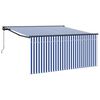 vidaXL Retractable Awning Blue and White 350 x 250 cm