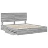 vidaXL Storage Bed Grey Sonoma 200 x 200 cm Engineered Wood