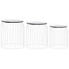 vidaXL Coffee Table | Set of 3 | White | Metal | Small, Medium, Large