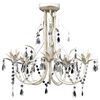 vidaXL Chandelier | Antique White | Acrylic, Metal | Medium | Decorative Inlays