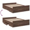 vidaXL Bed Frame with Drawers without Mattress Brown Oak 120x190 cm Small Double