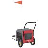 vidaXL Pet Bike Trailer with Storage Red and grey 124.5 x 63.5 x 53 cm