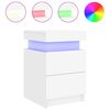 vidaXL Bedside Cabinets with LED Lights 2 pcs White 35x39x55 cm