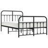 vidaXL Metal Bed Frame without Mattress with Footboard Black 120x200cm