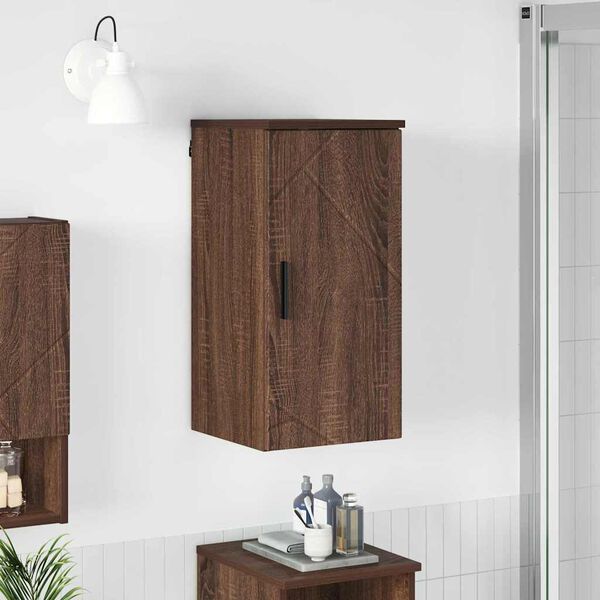 vidaXL Bathroom Cabinet Wall-mounted Brown Oak 30 x 31.5 x 61 cm