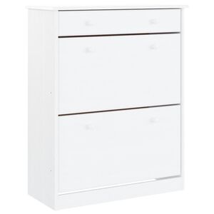 vidaXL Shoe Cabinet ALTA White 77x35x96 cm Solid Wood Pine