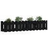 vidaXL Garden Raised Bed with Fence Design Black 150x30x30 cm Solid Wood Pine