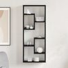 vidaXL Wall Shelf Black Oak 36x16x90 cm Engineered Wood