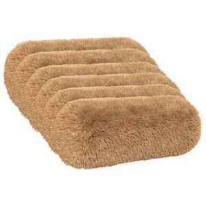 vidaXL Cushion with Pillow HEERLEN 6 pcs Taupe PV Fleece