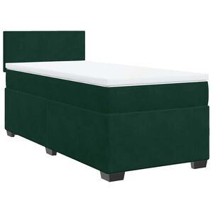 vidaXL Box Spring Bed with Mattress Dark Green 90x190 cm Velvet