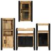 vidaXL Bathroom Furniture Set with Door 4 pcs Brown Soild Mango Wood