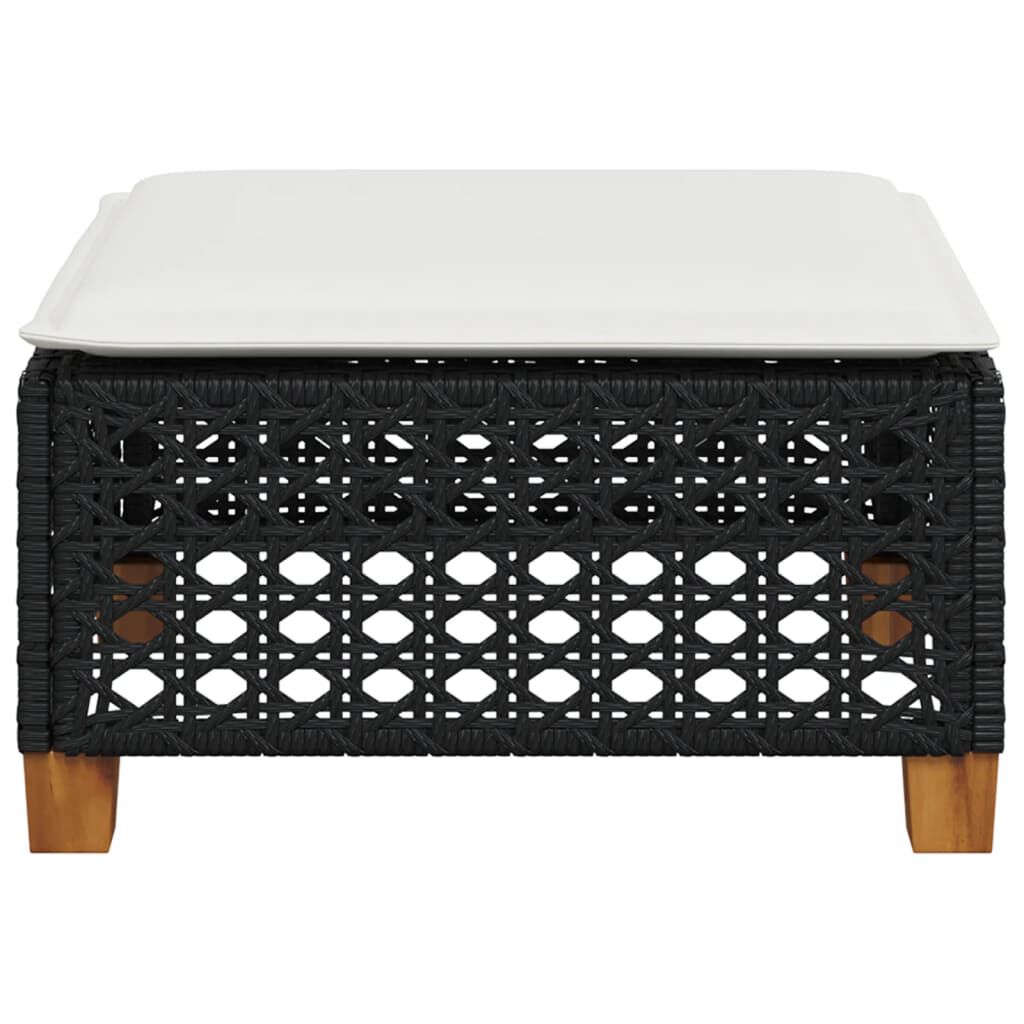 Black rattan garden stool 2025