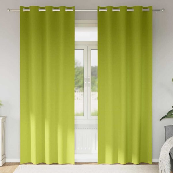 vidaXL Blackout Curtains with Rings 2 pcs Green 225 x 140 cm Polyester