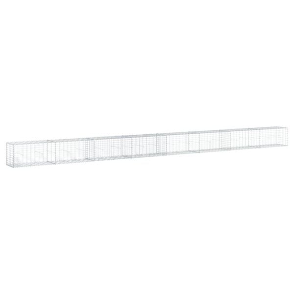 vidaXL Gabion Basket with Cover 800x50x50 cm Galvanised Iron