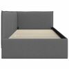 vidaXL Corner Bed Frame with Headboard Dark grey 90 x 190 cm Fabric