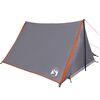 vidaXL Camping Tent 2-Person Grey and Orange Waterproof