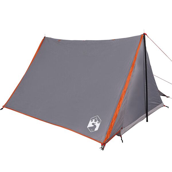 vidaXL Camping Tent 2-Person Grey and Orange Waterproof
