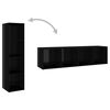 vidaXL 4 Piece TV Cabinet Set High Gloss Black Engineered Wood