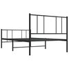vidaXL Metal Bed Frame without Mattress with Footboard Black 80x200cm