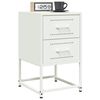 vidaXL Bedside Cabinet White 36x39x60.5 cm Steel