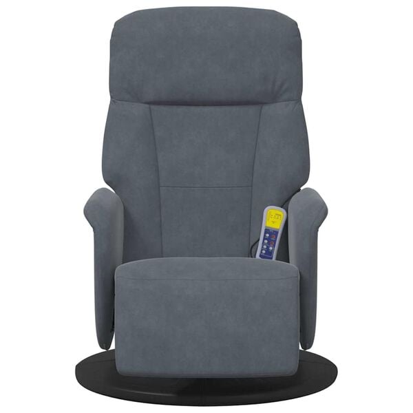 vidaXL Massage Recliner Chair Dark Grey 91 x 71 x 105 cm Velvet